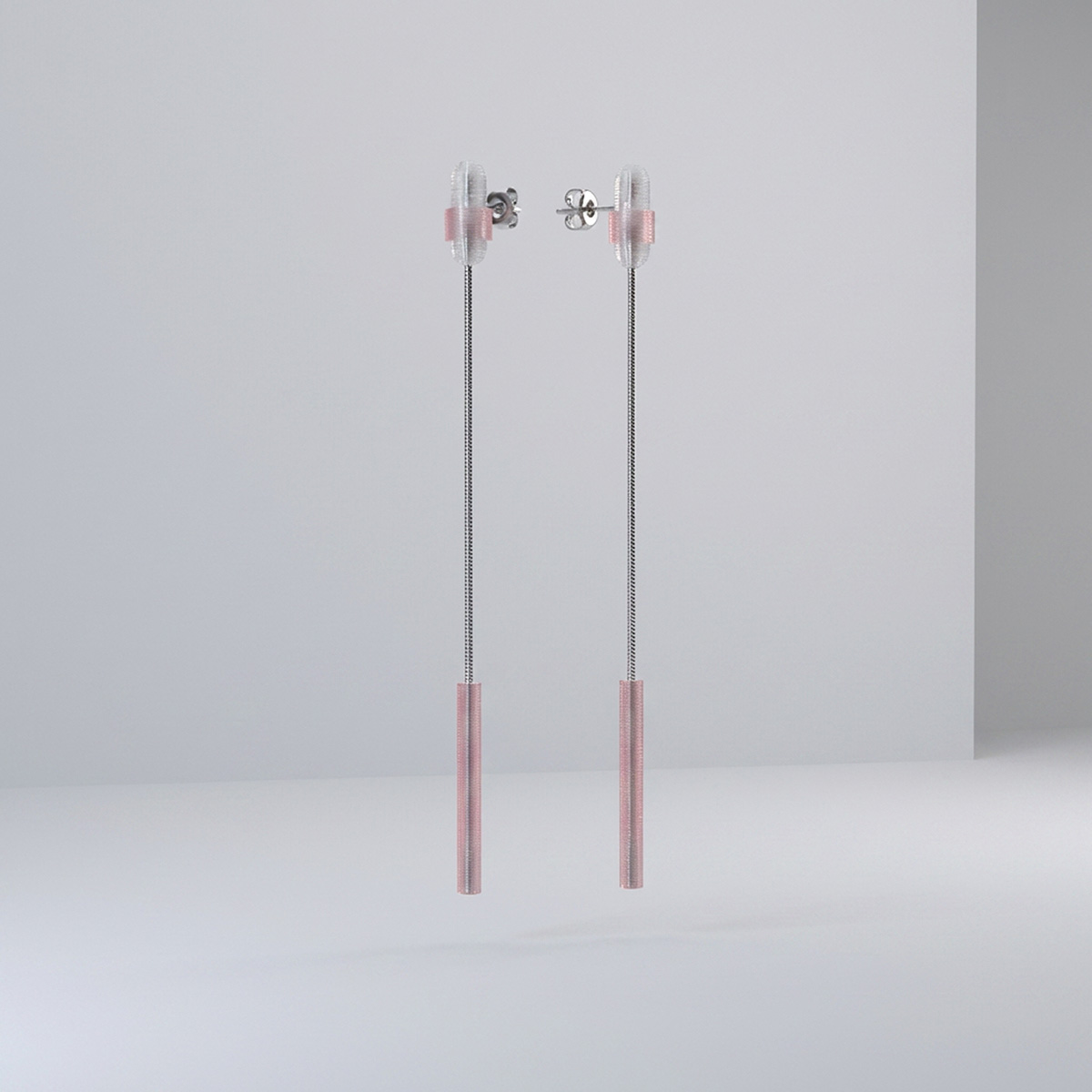 elements nausnice retizek s tycinkou pink vizual minimalismus_sm